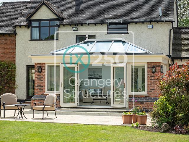 External shot of orangery with open doors